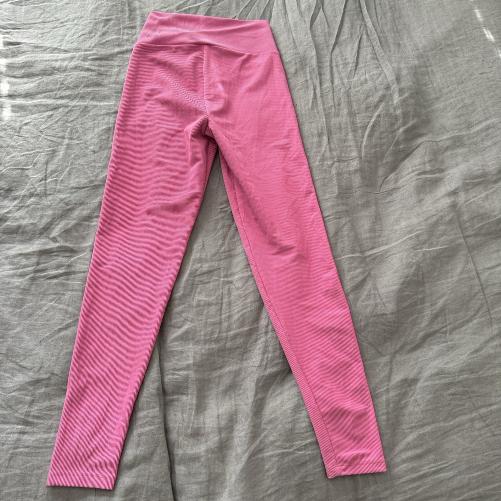 Beach Riot Sport High Rise Pink Ribbed Leggings Small‎ - Picture 4 of 7